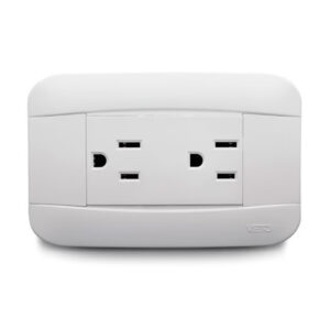 VETO PLATA TOMA DOBLE POL COMPLETO BL/CR.