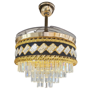 LAMPARA COLGANTE DORADA CON NEGRO 3 TONOS