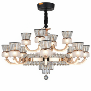 LAMPARA COLGANTE 12 COPAS DE CRISTAL