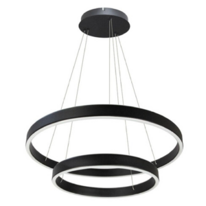 LAMPARA COLGANTE 2 AROS 3000K ALIM BLACK