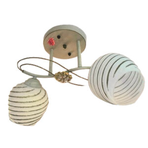 LAMPARA COLGANTE 2 COPAS BLANCO