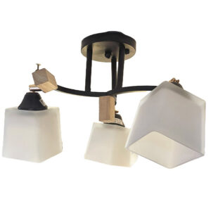 LAMPARA COLGANTE 3 COPAS CUADRADA