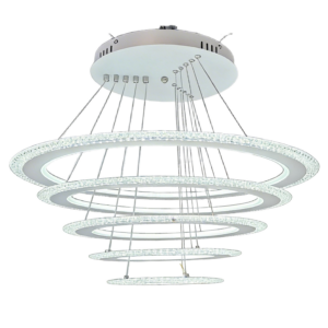 LAMPARA COLGANTE 5 ANILLOS PLANOS 3 TONOS