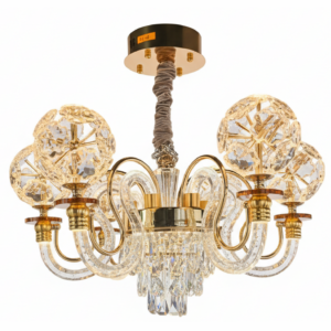 LAMPARA COLGANTE 6 ESFERAS DE CRISTAL