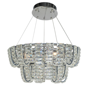 LAMPARA COLGANTE T/CANDELABRO DE CRISTAL COMPLETA 3 TONOS