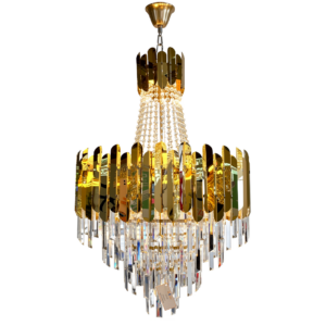 LAMPARA COLGANTE CANDELABRO GRANDE DORADA