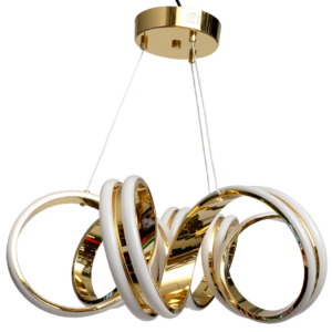 LAMPARA COLGANTE ESPIRAL DORADA 3 TONOS