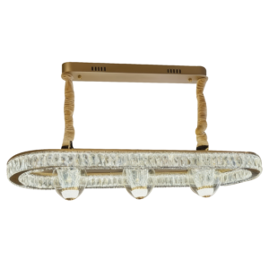 LAMPARA COLGANTE OVALADA 3 CRISTALES PARA COMEDOR