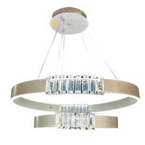 LAMPARA COLGANTE ANILLOS CON CRISTALES 3 TONOS