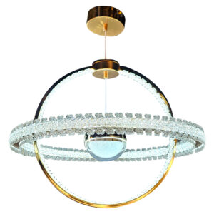 LAMPARA COLGANTE ANILLOS DORADOS 3 TONOS