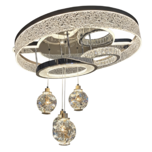 LAMPARA COLGANTE CRISTAL CIRCULAR 3 ESFERAS