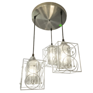 LAMPARA COLGANTE GRIS CUERPO CUADRADO