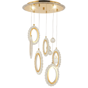 LAMPARA COLGANTE TIPO MARCOS(6) DE ESPEJO 3 TONOS