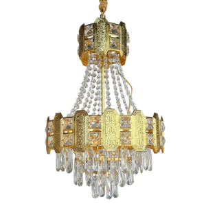 LAMPARA COLGANTE MINICANDELABRO DORADO FOCO E14