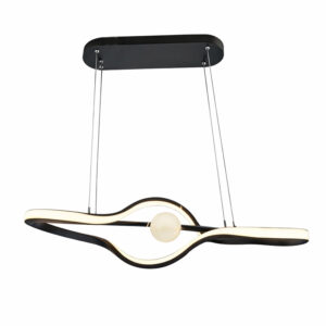 LAMPARA COLGANTE NEGRA/ORO CURVAS 3000K